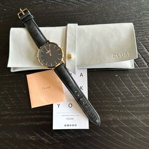 Cluse watch with leather band